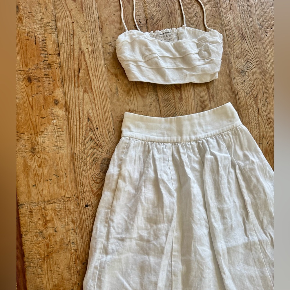 Reformation Louise Linen Two Piece Set 0